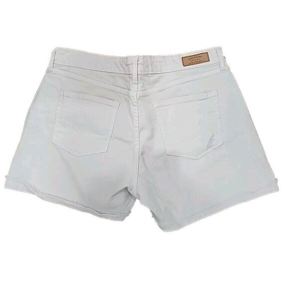 Levi's Shorts White Jean Distressed High Rise 3" Inseam 34" Waist Women's 12 - Picture 4 of 11
